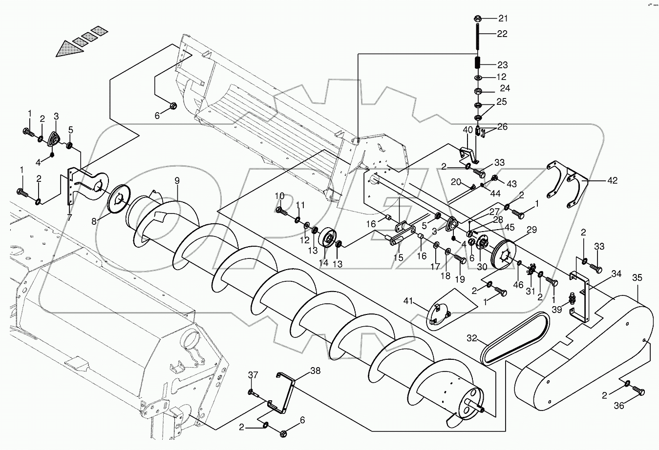 Auger with gear - sideways CRI