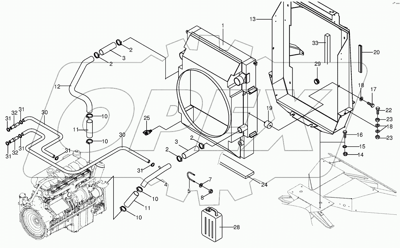 Cooling agent cooler / Radiator frame