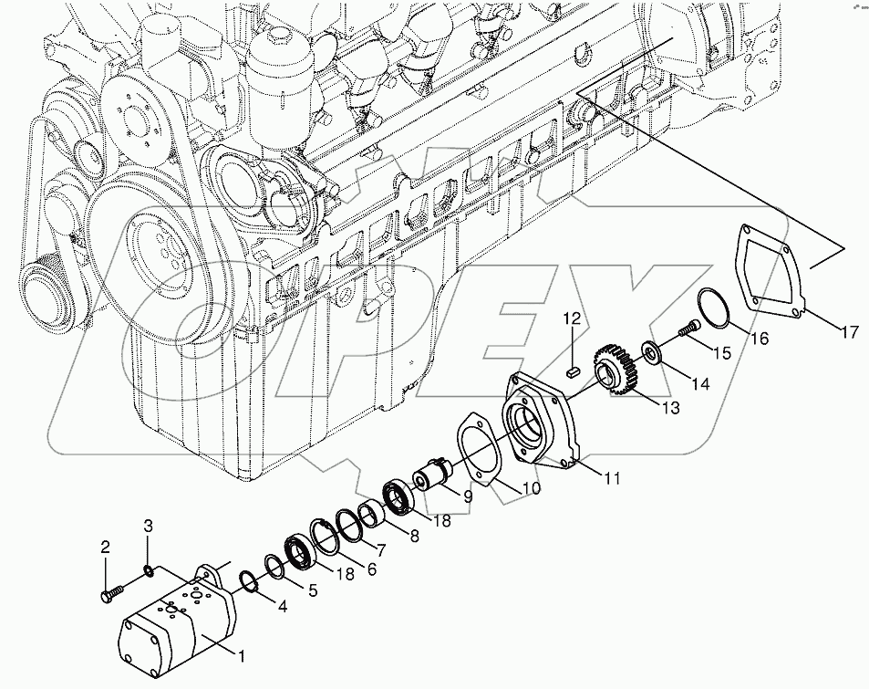 Working hydraulics - Gear pump 2 x