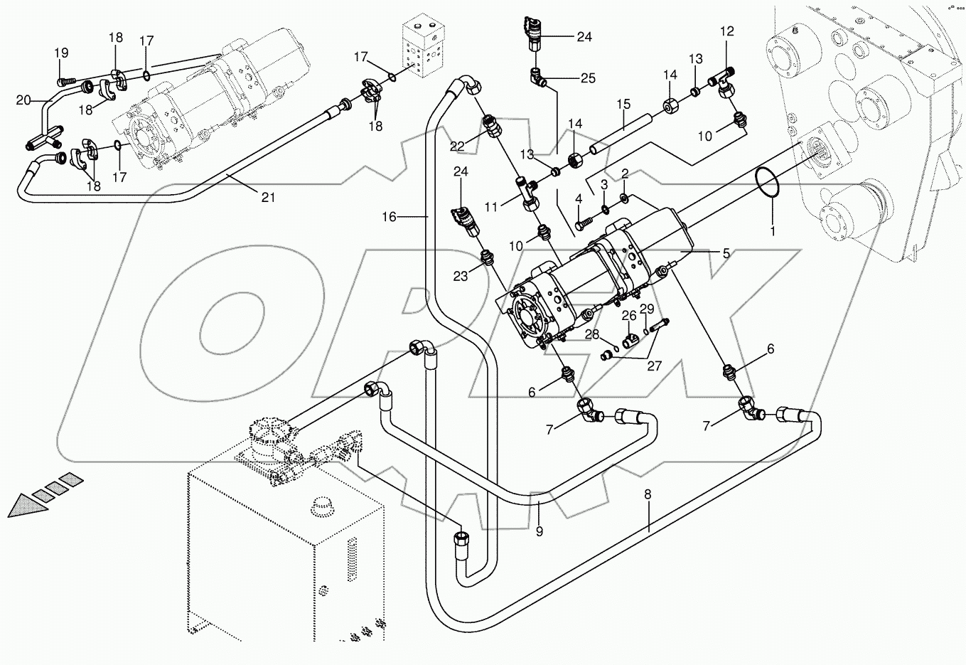 Hydr.ground drive - var.displ. pump