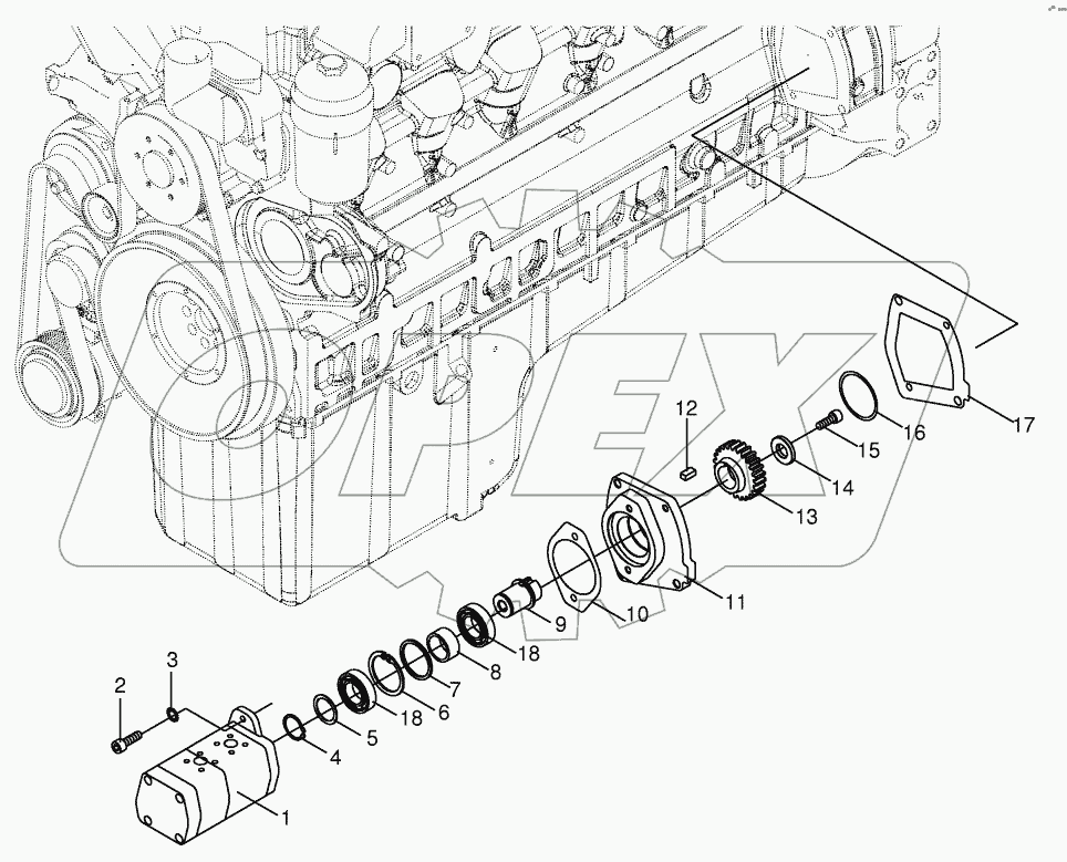 Working hydraulics - Gear pump 2 x