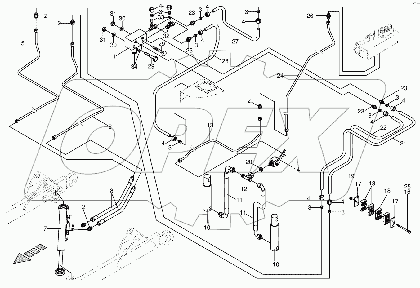 Hydraulics - front mower / hillside
