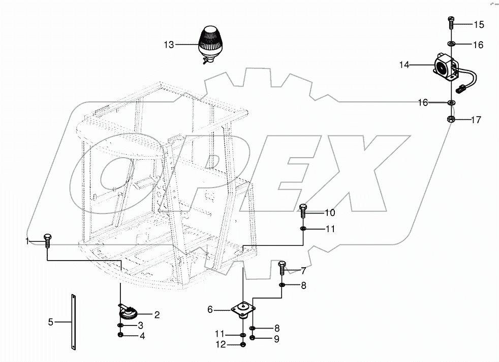 Cab suspension / Deacon light / Horn