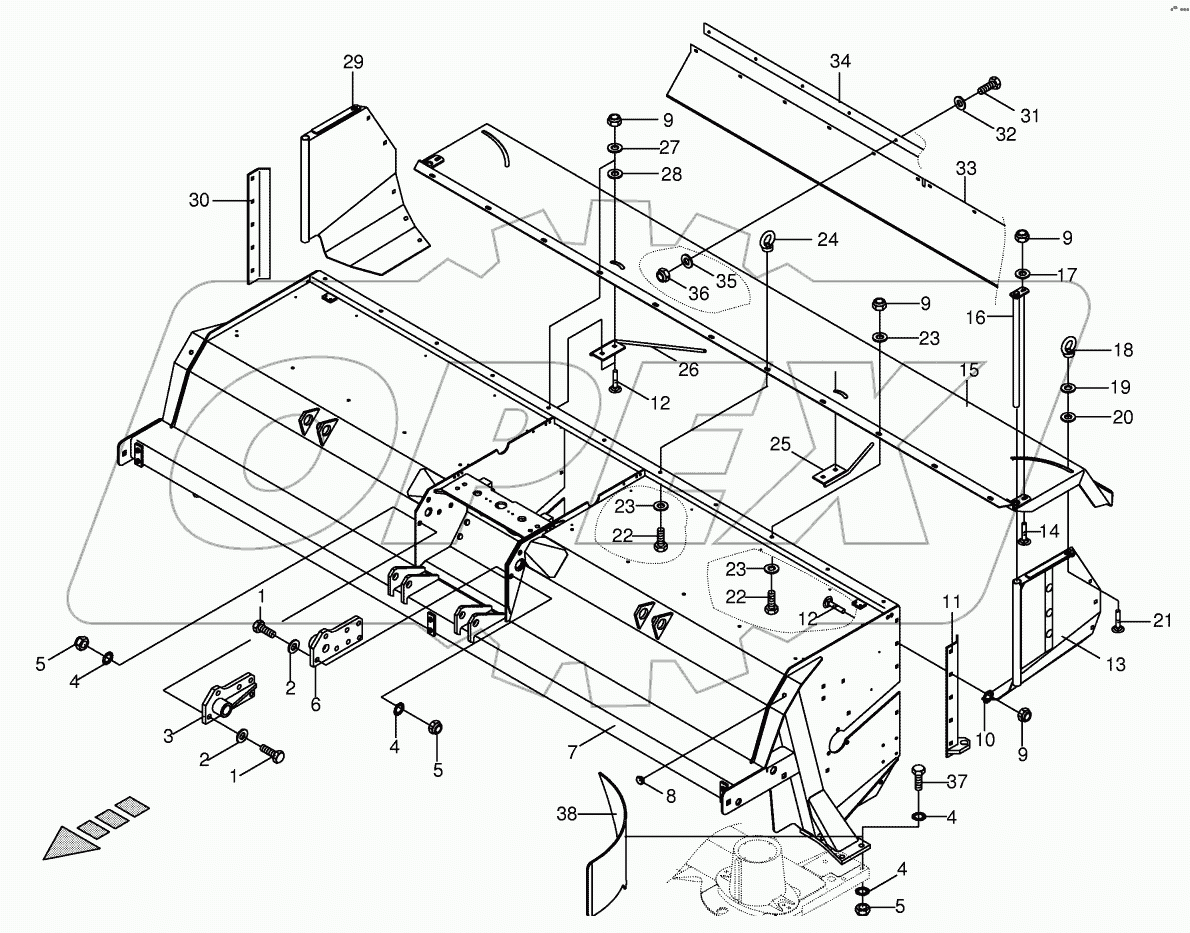 Tine conditioner housing kpl.-lateral