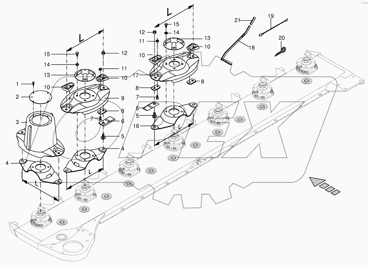 Cutter bar with quick coupler-front