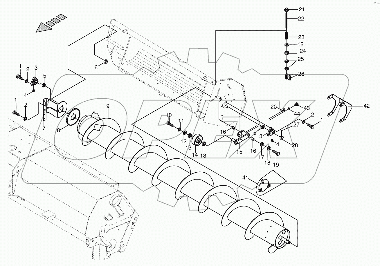 Auger with gear - sideways CRI