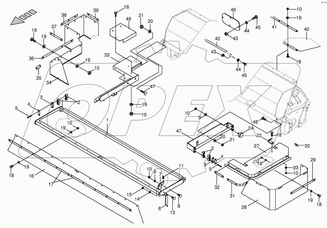 Guard for mower beam - left CRI