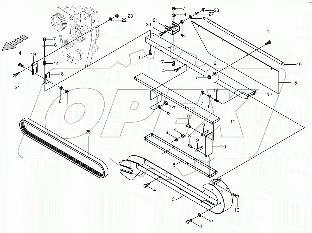 Belt gurd located - left / right
