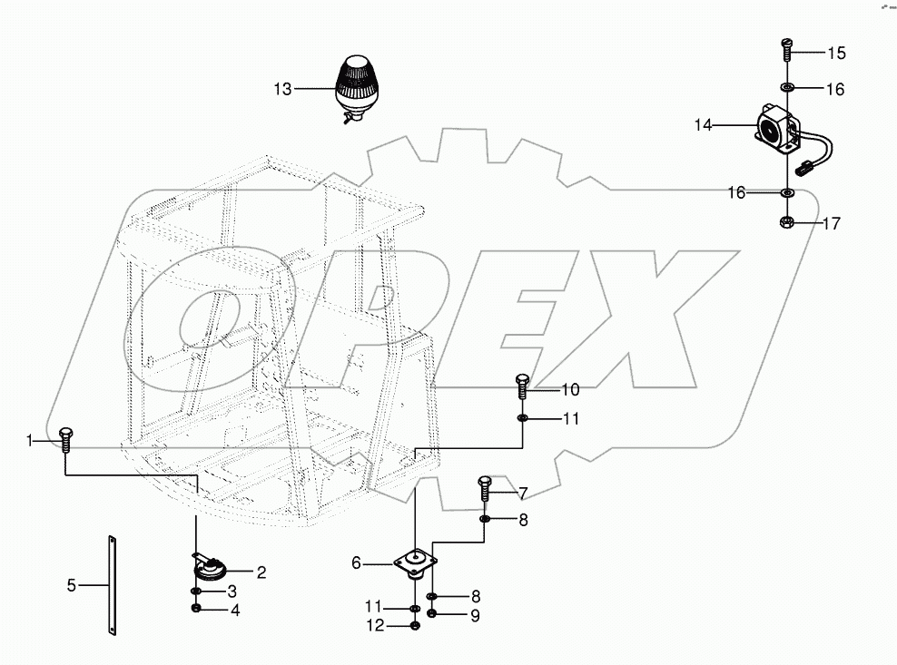 Cab suspension / Deacon light / Horn
