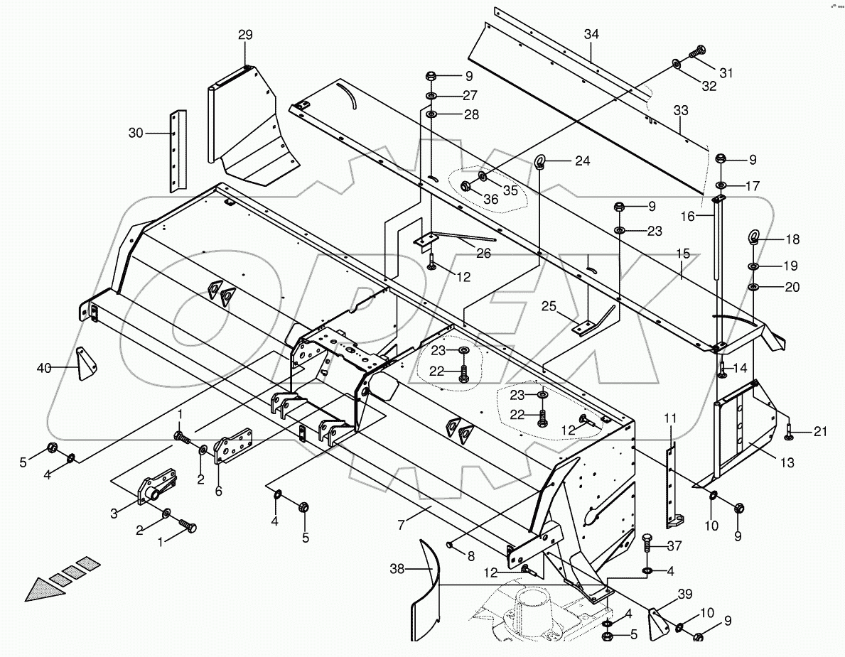 Tine conditioner housing kpl.-lateral