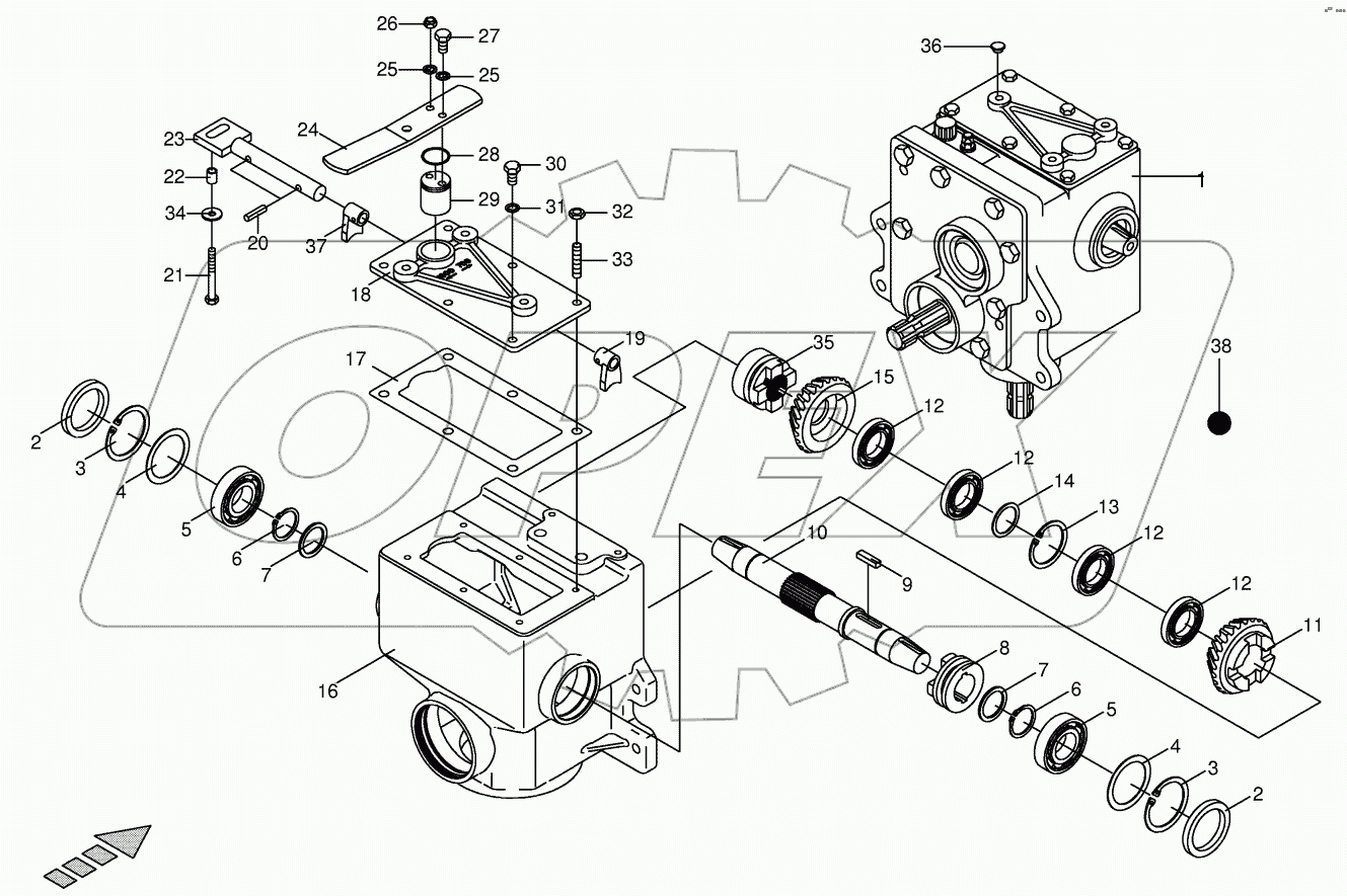 Cover for main gear box - lateral