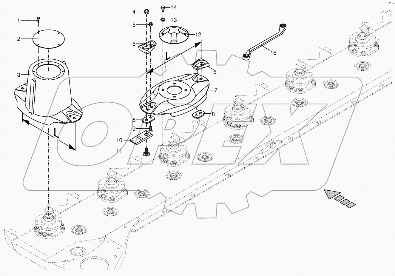 Cutter bar with blade fastening
