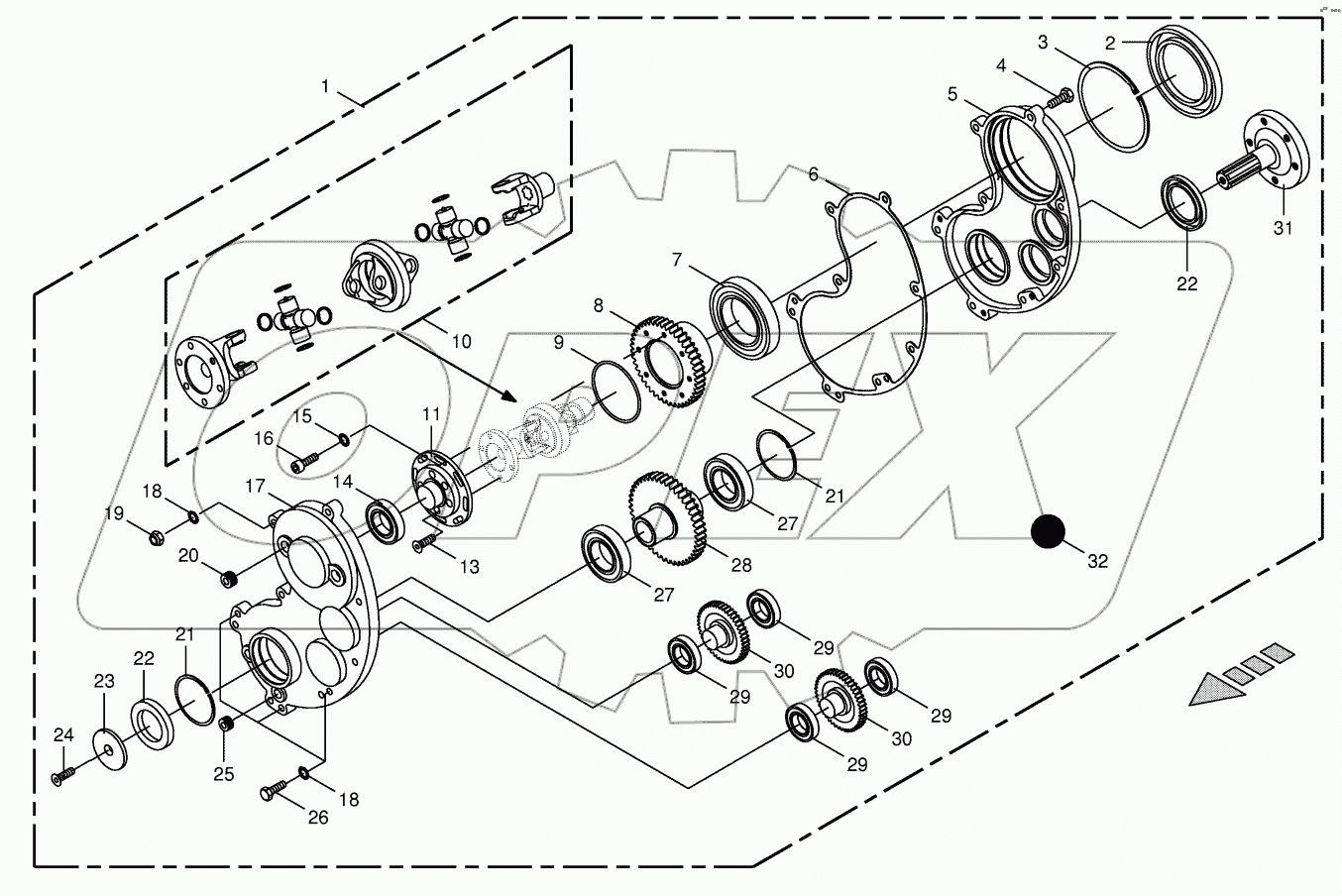 Gearbox - front/lateral CRI 720000 - 725500
