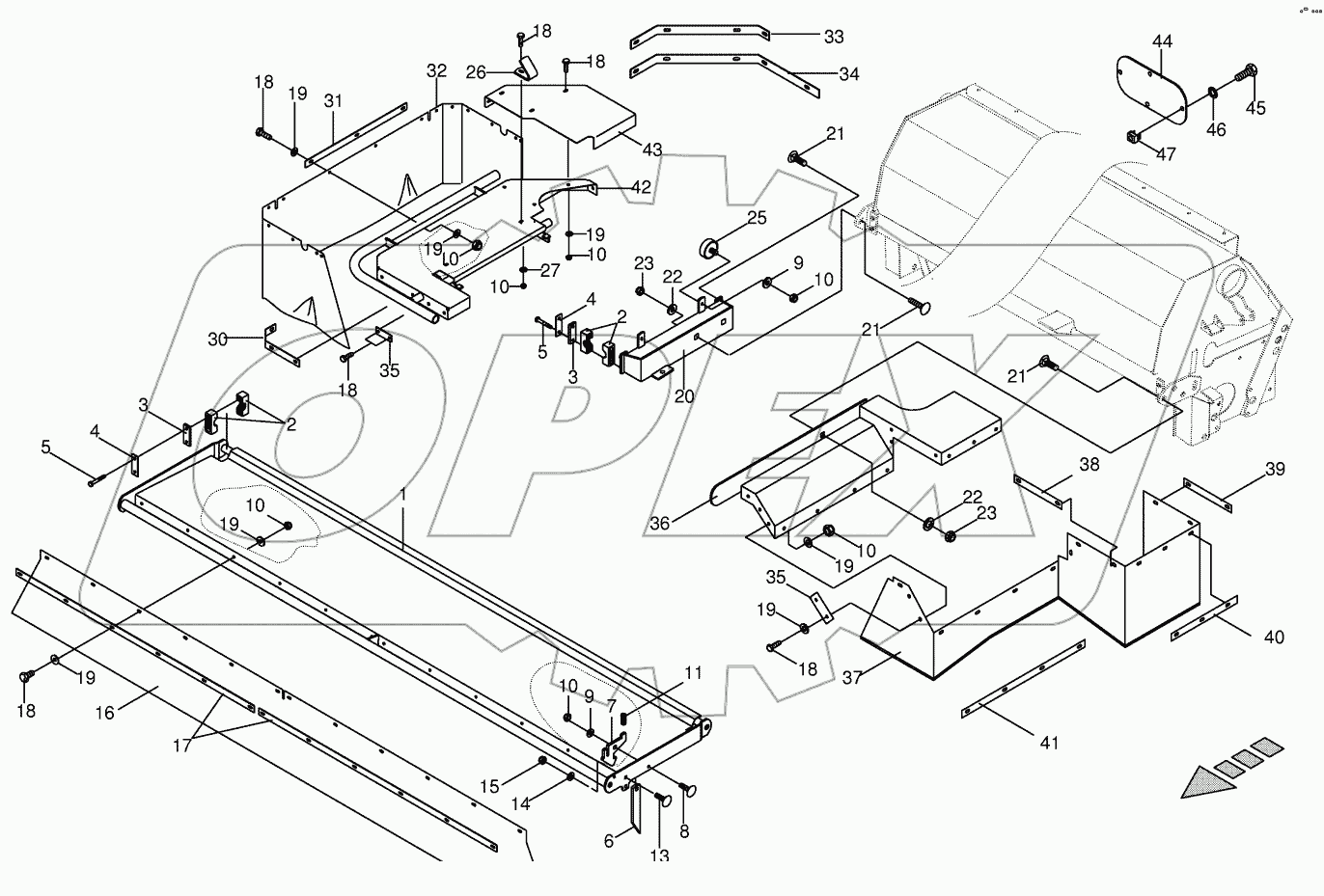 Guard for mower beam - right CRI