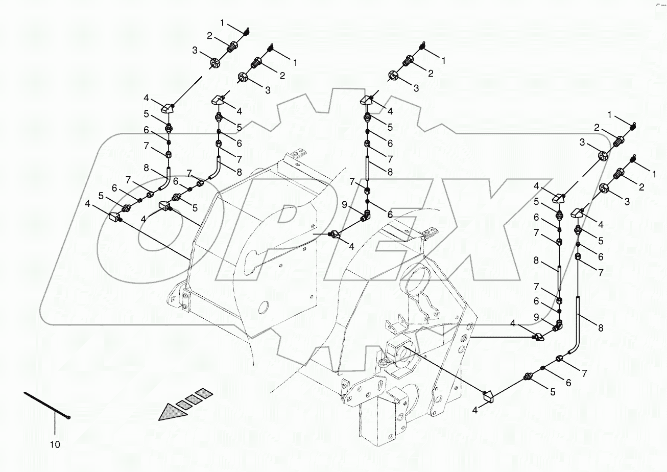 Lubricating line / grease - lateral CRI