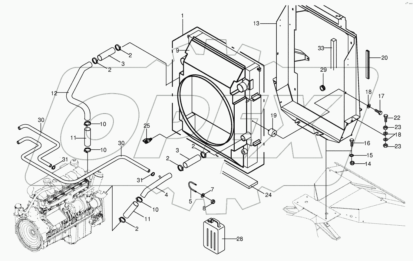Cooling agent cooler / Radiator frame
