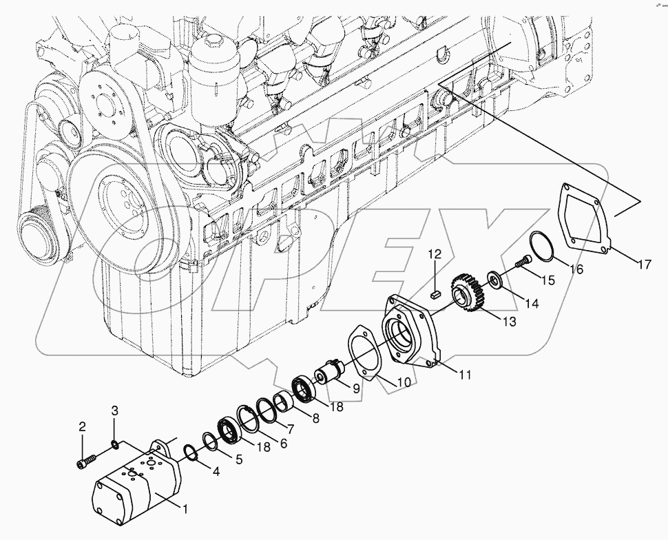 Working hydraulics - Gear pump 2 x