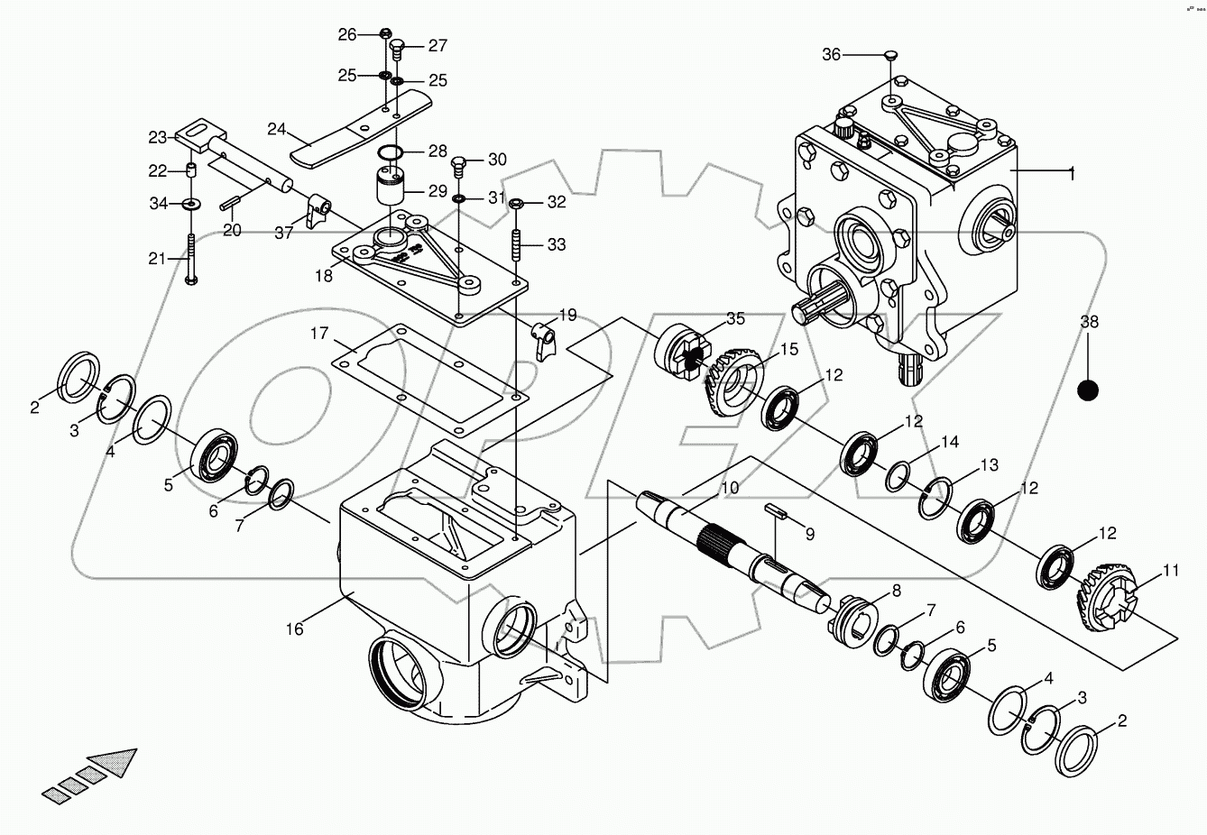 Cover for main gear box - lateral