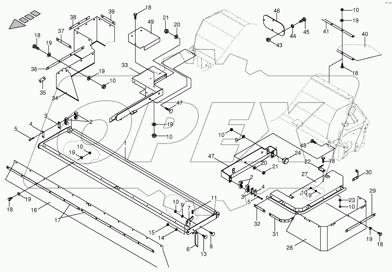 Guard for mower beam - left CRI