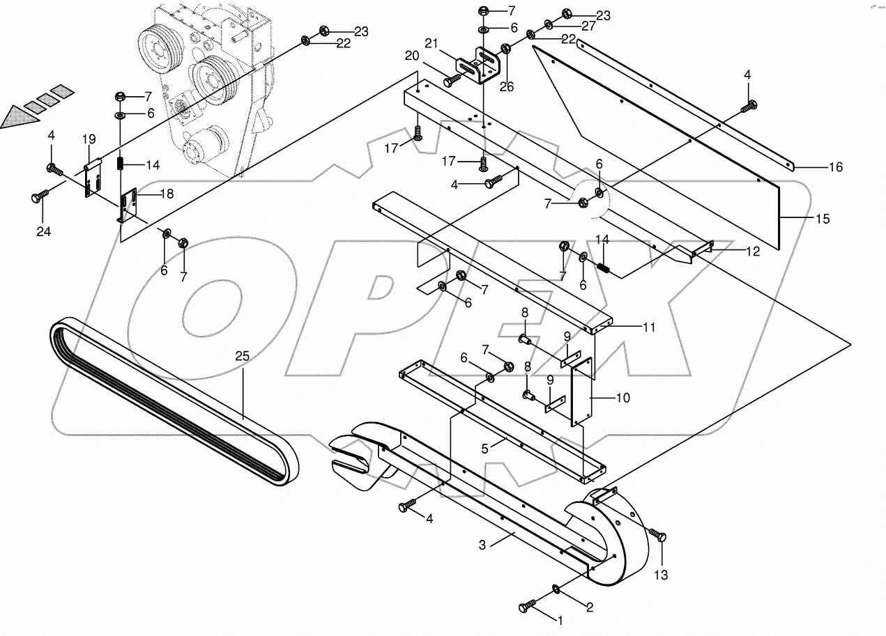 Belt gurd located - left / right