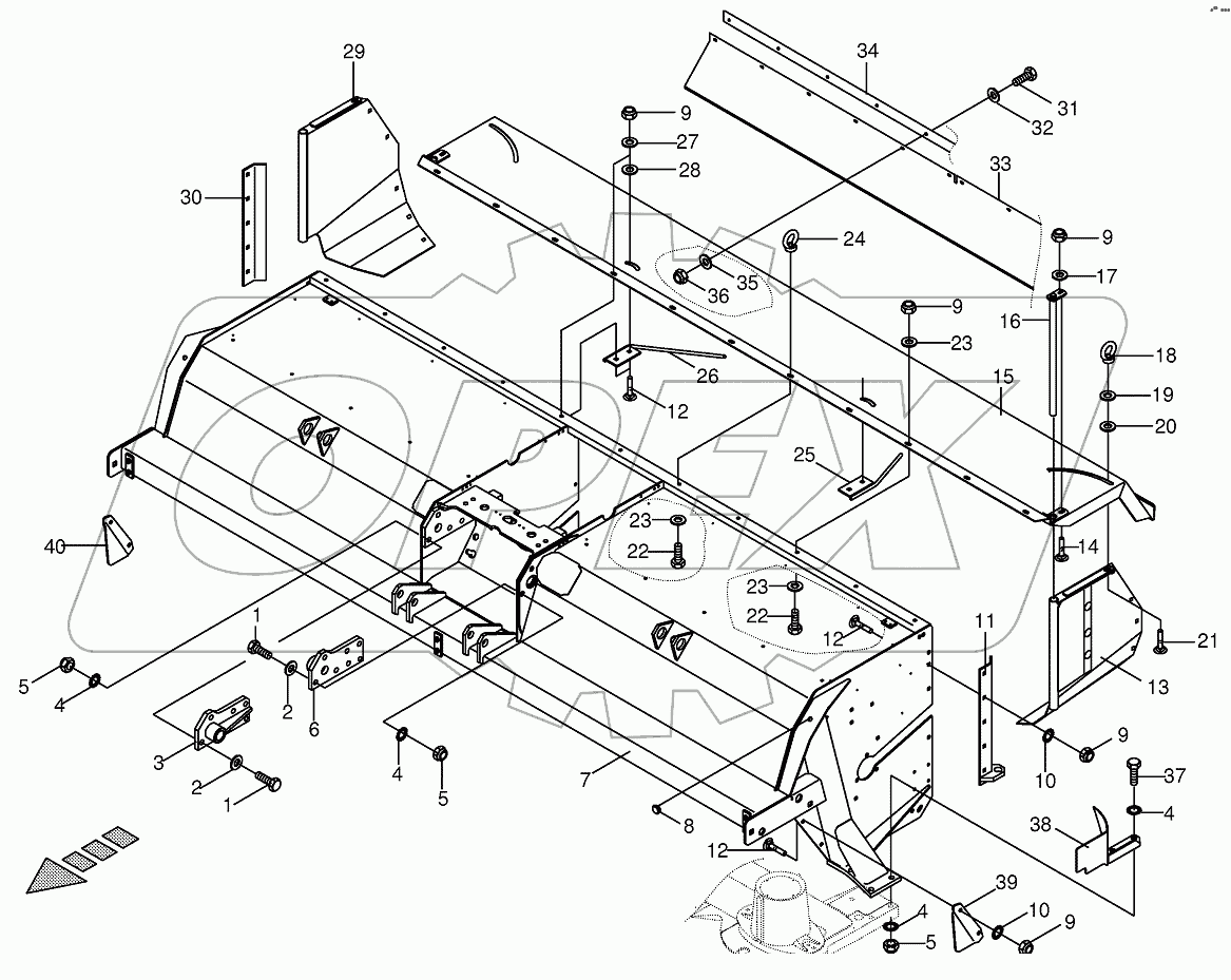 Tine conditioner housing kpl.-lateral