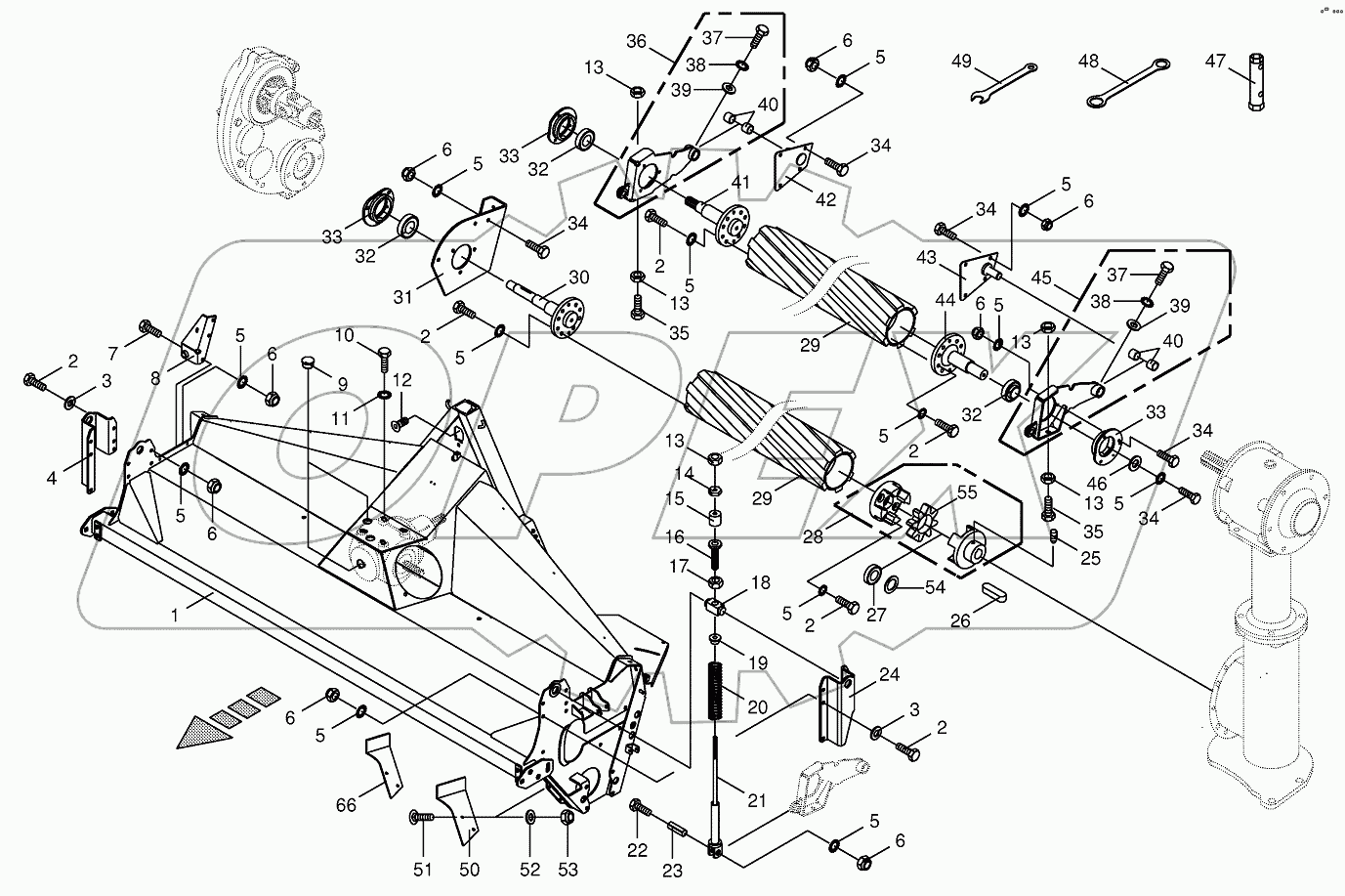Roller cond. housing /Roller - front -CRI