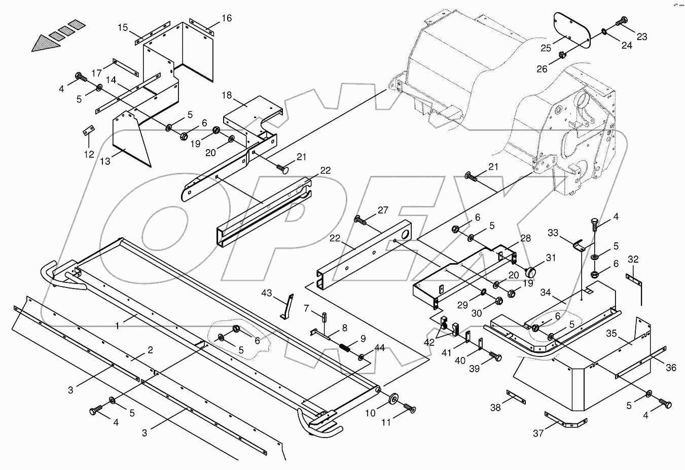 Guard for mower beam - left