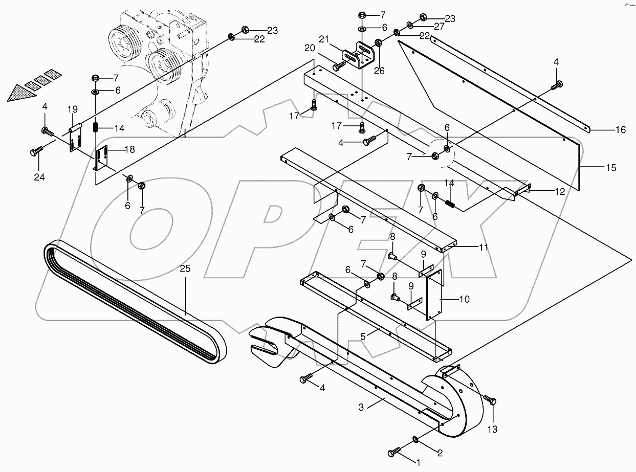 Belt gurd located - left /right