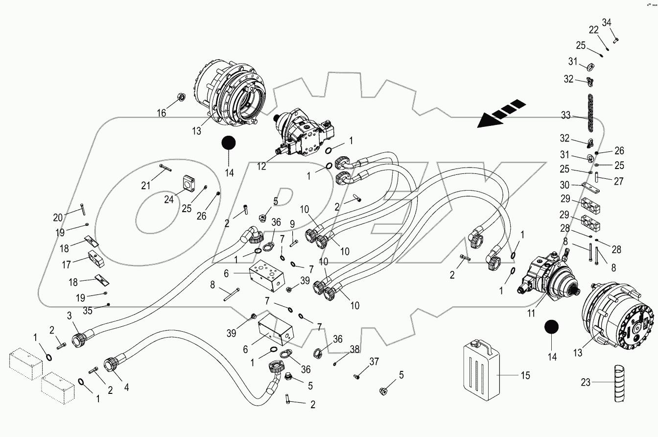  High pressure circuit - 4 wheel drive