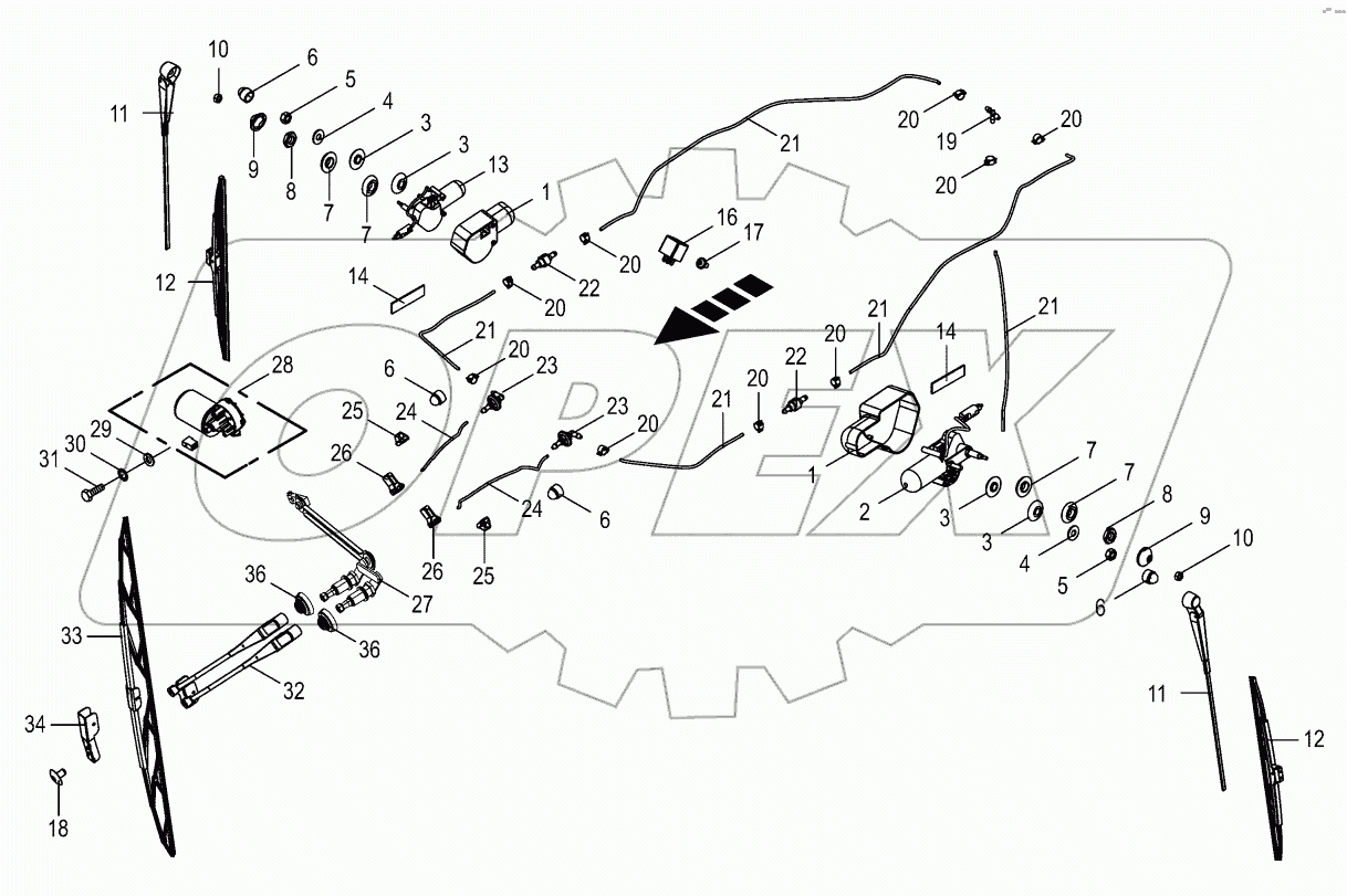  Cabin - windscreen washer system