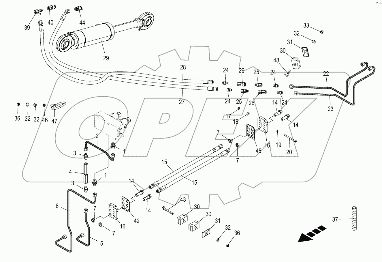 Hydraulics - cutting height -right