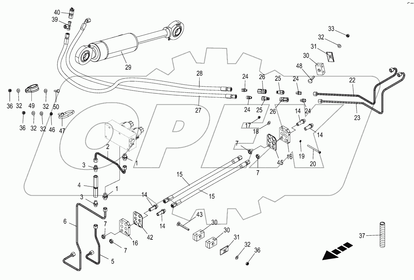  Hydraulics - cutting height -right