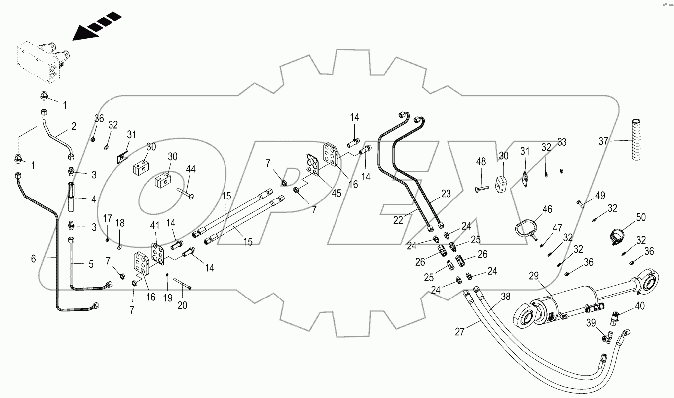 Hydraulics - cutting height -left