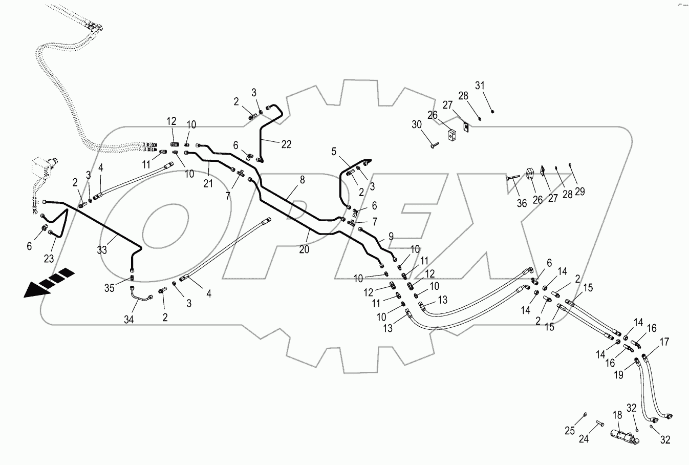 Hydraulics - side view of guard