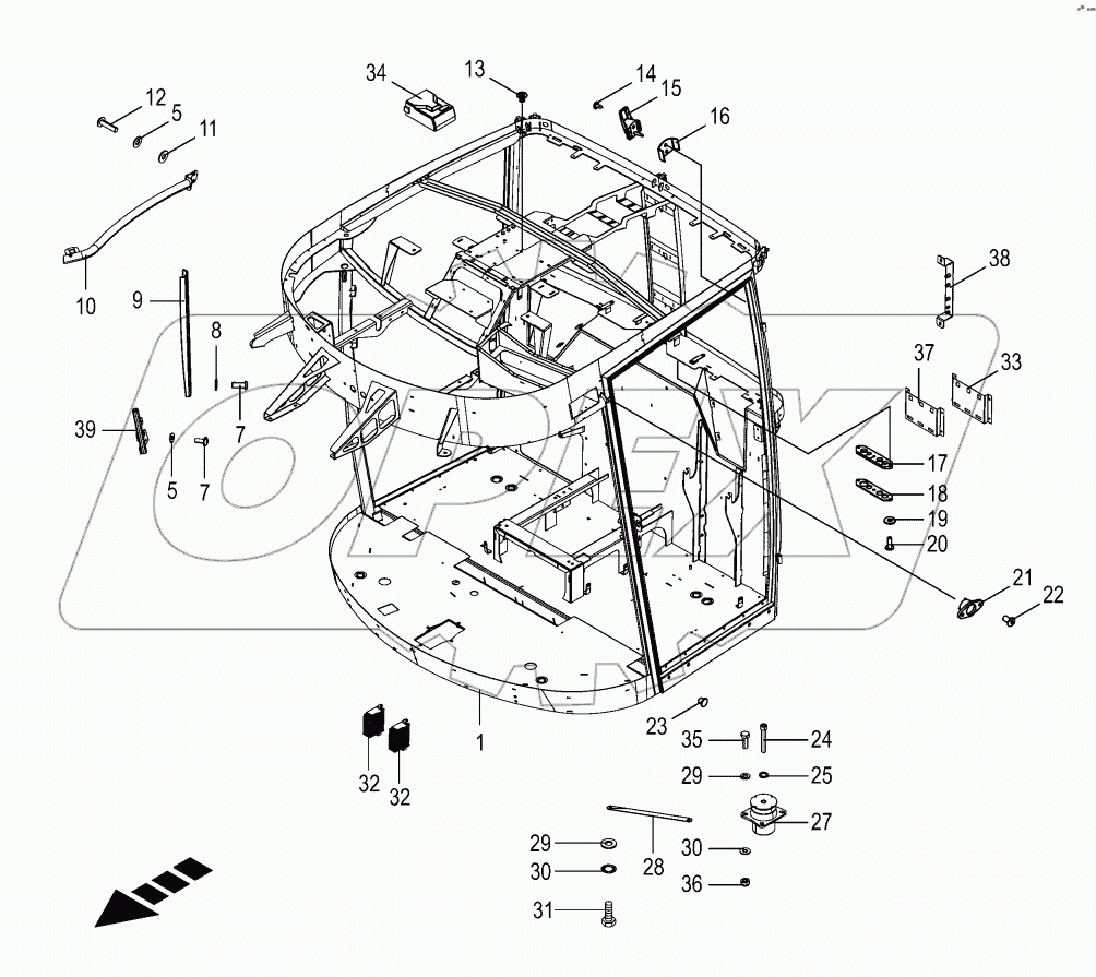  Cabin - frame / mounting parts