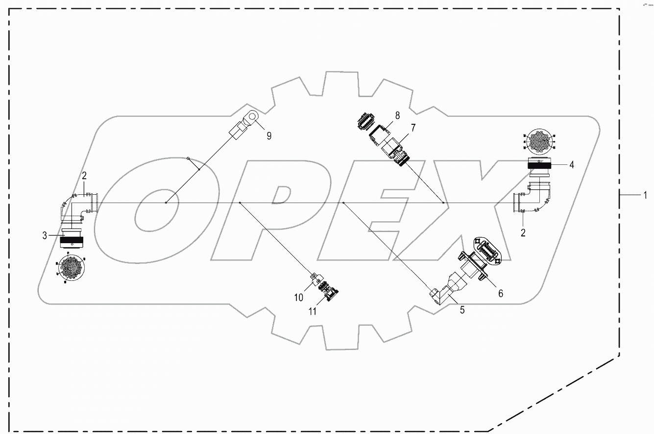  Cable harness - rear