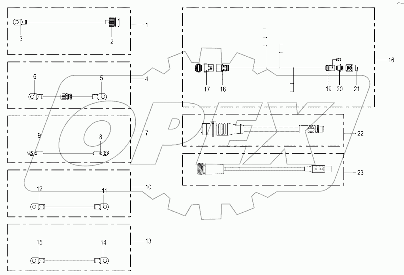  Cable harness - control box / cab