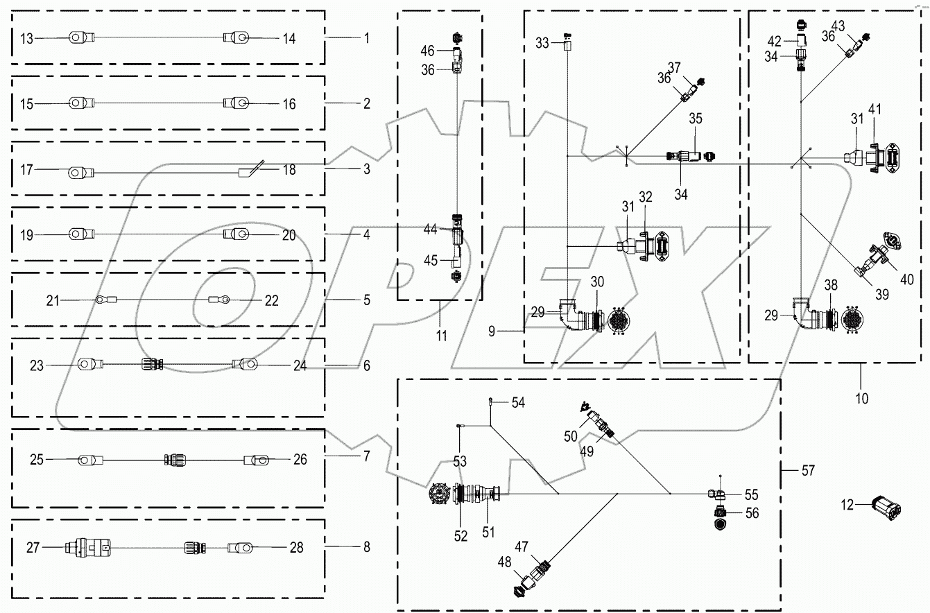  Cable harness - cab access / platform
