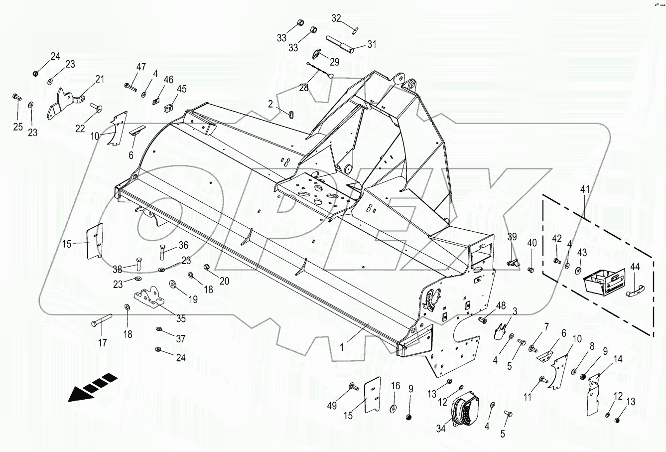  Tine conditioner housing - mounting parts