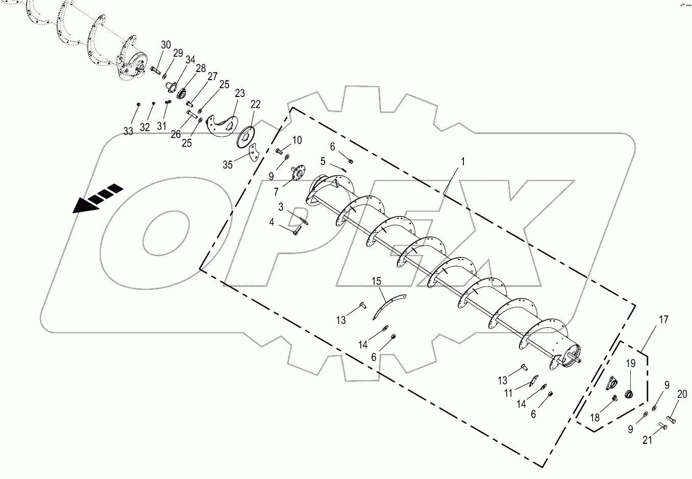  Long auger - left and right