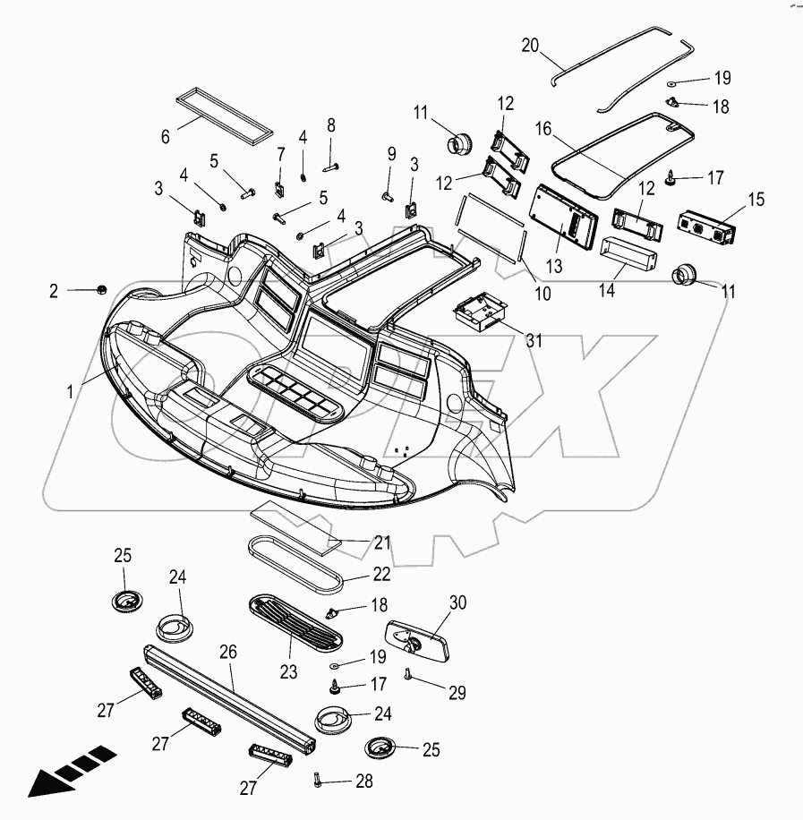  Cabin - roof console
