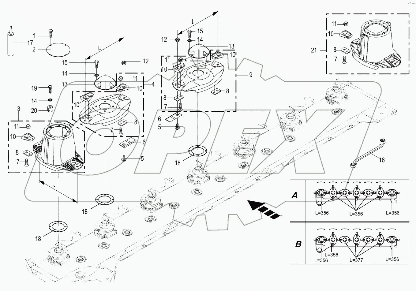  Blade fastening - front