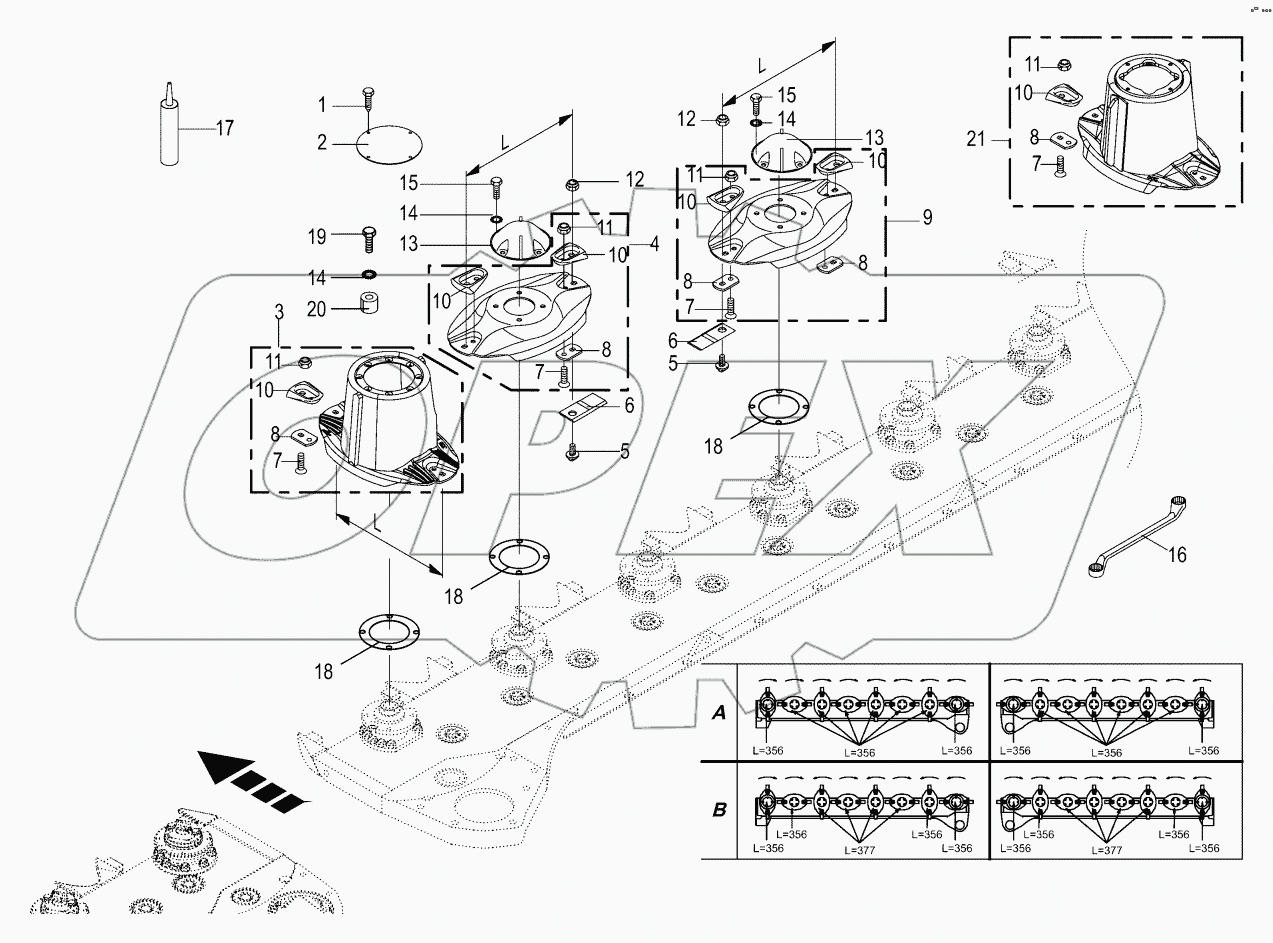 Blade fastening - lateral