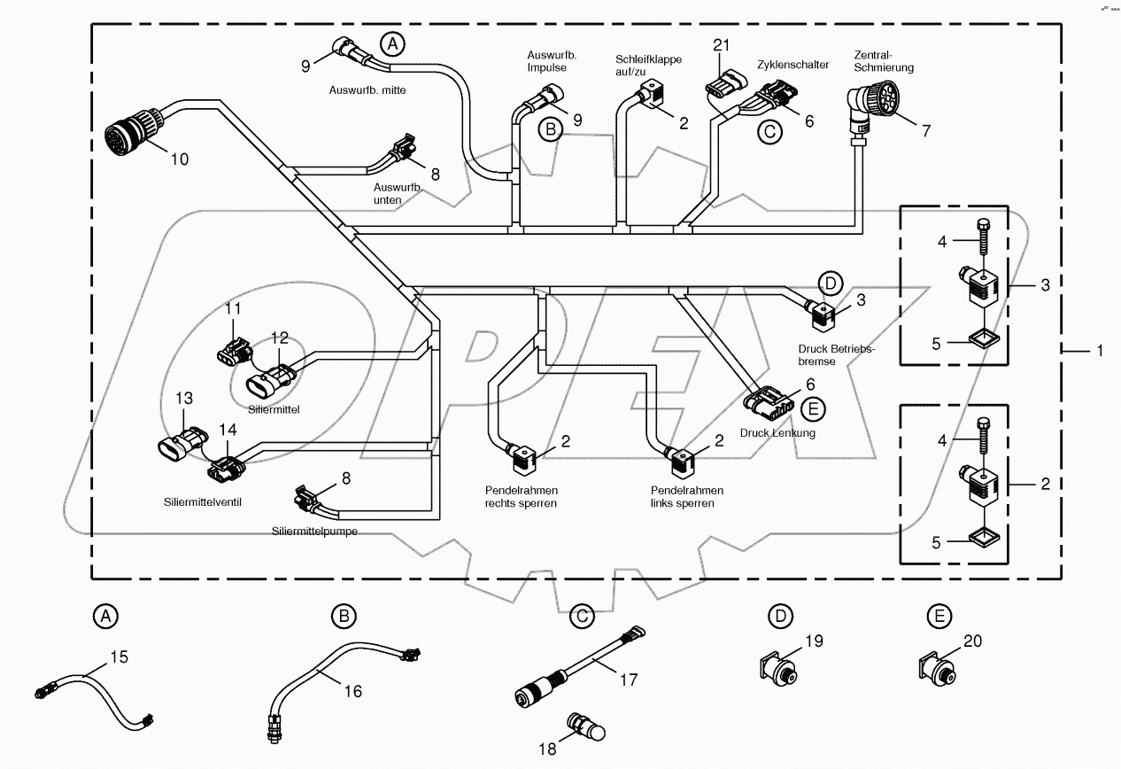  Wiring harness - below the cabin