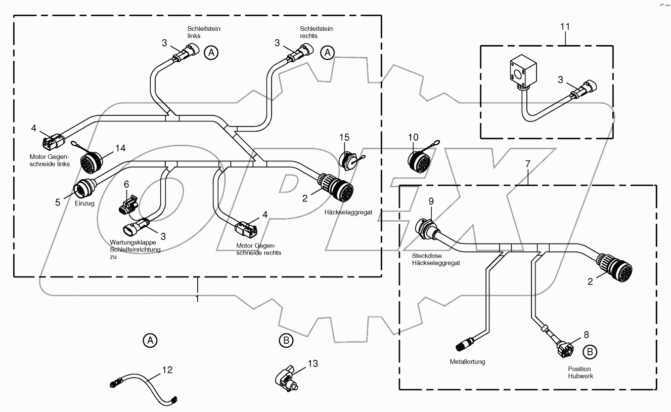  Wiring Harness - chopping aggregate / backlash-alarm
