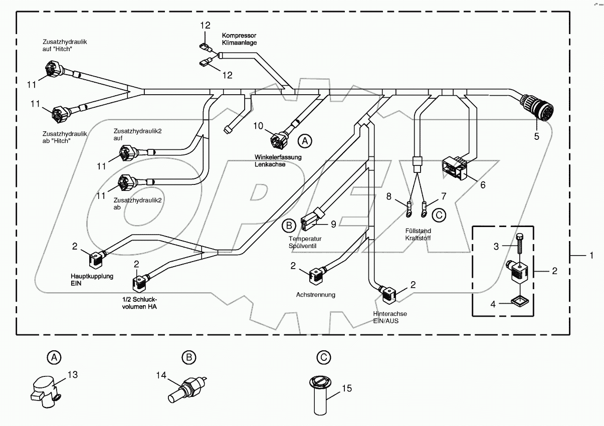  Wiring Harness - rear / drive valve