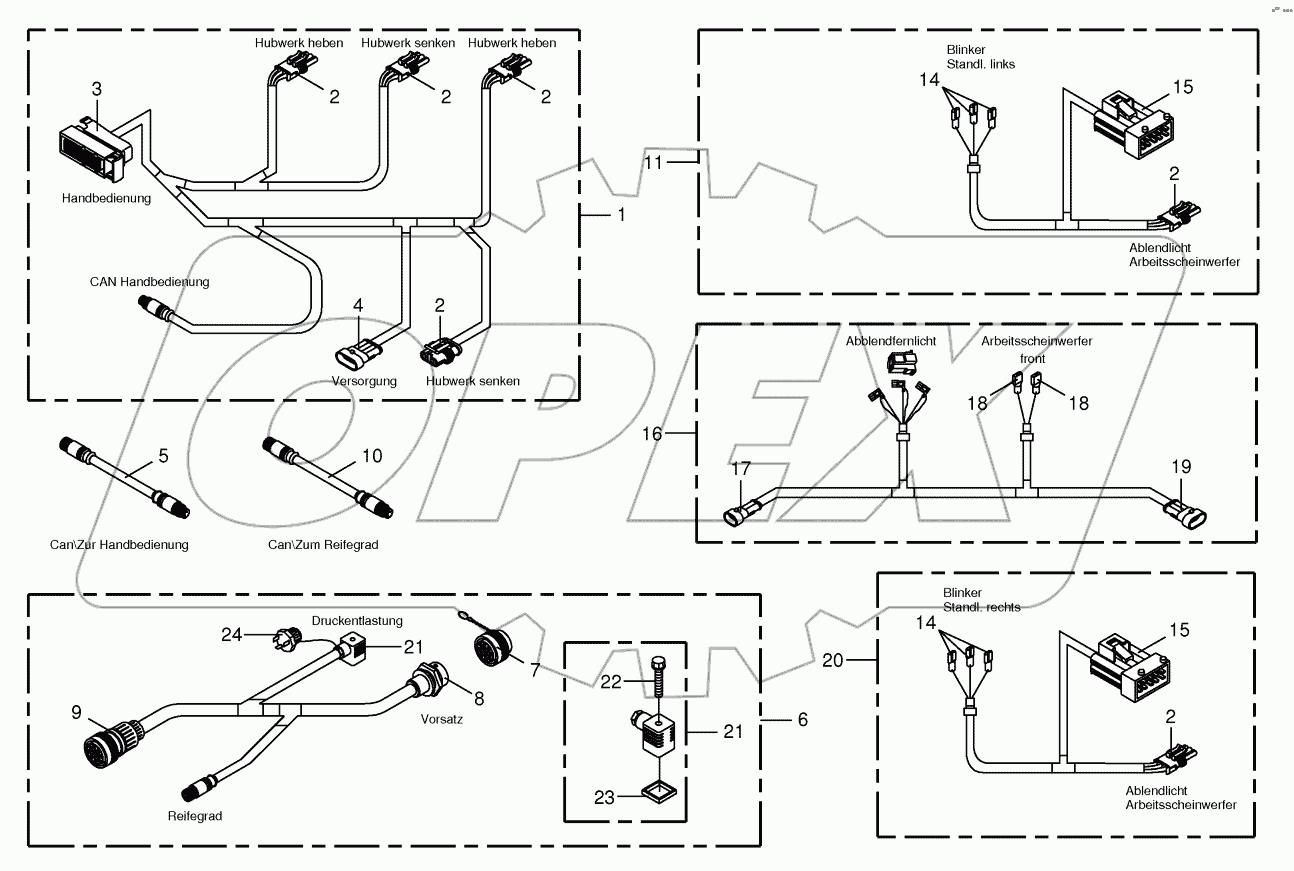  Several wiring looms