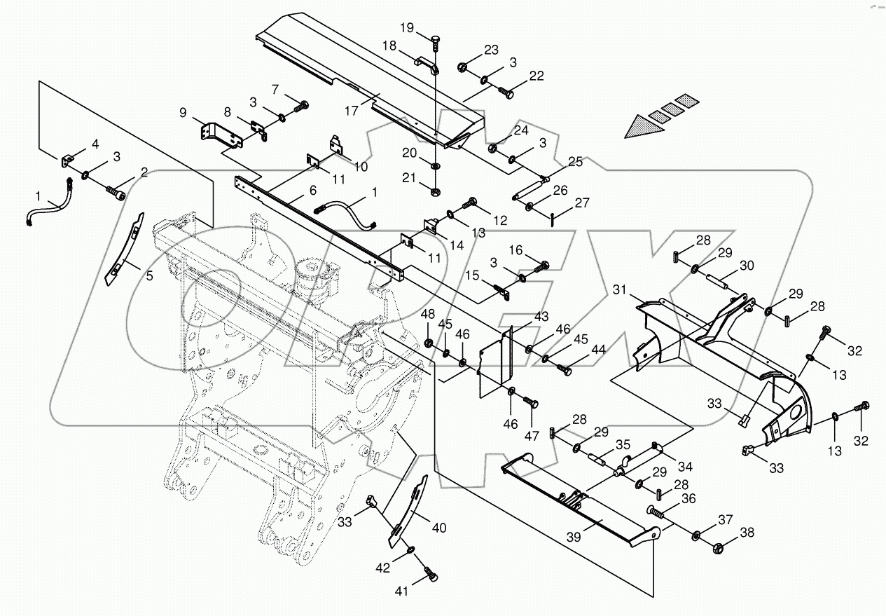  Chopping drum support - mounting parts