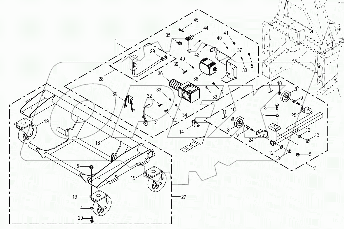  Rope winch / Installation car