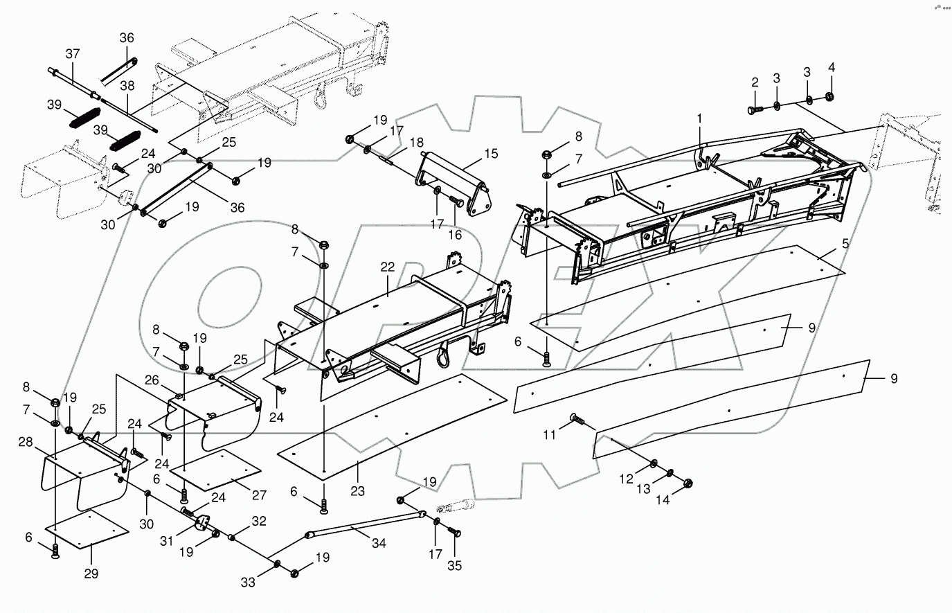  Discharge chute extension 14-row